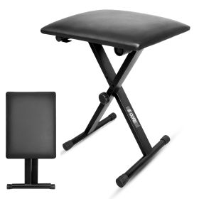 5 Core Keyboard Bench Pair X Style Piano Stool Thick Padded 12 to 18.5 inch Adjustable Keyboards Chair Black - KBB 02 BLK