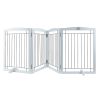 VEVOR Free Standing Dog Gate, 32" H x 96.5" W Freestanding Pet Gate, 4 Panels Foldable Dog Gate for Wide and Narrow Passageways