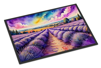 English Lavender in Color Doormat Front Door Mat Indoor Outdoor Rugs for Entryway, Non Slip Washable Low Pile, 24H X 36W