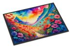 Geraniums in Color Doormat Front Door Mat Indoor Outdoor Rugs for Entryway, Non Slip Washable Low Pile, 24H X 36W