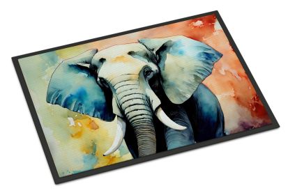 Elephant Doormat Front Door Mat Indoor Outdoor Rugs for Entryway, Non Slip Washable Low Pile, 24H X 36W