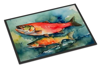 Salmon Doormat Front Door Mat Indoor Outdoor Rugs for Entryway, Non Slip Washable Low Pile, 24H X 36W
