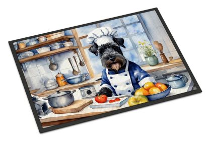 Kerry Blue Terrier The Chef Doormat Front Door Mat Indoor Outdoor Rugs for Entryway, Non Slip Washable Low Pile, 24H X 36W