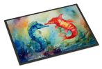 Seahorses Doormat Front Door Mat Indoor Outdoor Rugs for Entryway, Non Slip Washable Low Pile, 24H X 36W