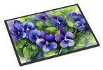 Rhode Island Violets in Watercolor Doormat Front Door Mat Indoor Outdoor Rugs for Entryway, Non Slip Washable Low Pile, 24H X 36W