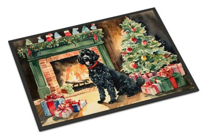 Portuguese Water Dog Cozy Christmas Doormat Front Door Mat Indoor Outdoor Rugs for Entryway, Non Slip Washable Low Pile, 24H X 36W