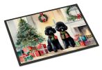 Poodle Cozy Christmas Doormat Front Door Mat Indoor Outdoor Rugs for Entryway, Non Slip Washable Low Pile, 24H X 36W