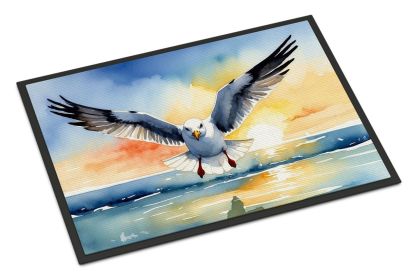 Gull Flying Low Doormat Front Door Mat Indoor Outdoor Rugs for Entryway, Non Slip Washable Low Pile, 24H X 36W