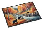 Bears Autumn in the Woods Doormat Front Door Mat Indoor Outdoor Rugs for Entryway, Non Slip Washable Low Pile, 24H X 36W