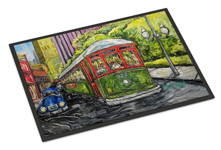 Saint Charles No. 922 Streetcar Again Doormat Front Door Mat Indoor Outdoor Rugs for Entryway, Non Slip Washable Low Pile, 24H X 36W