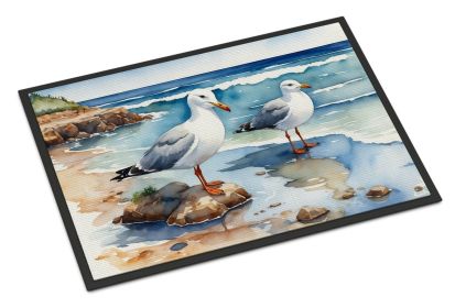 Gulls Scavenging Doormat Front Door Mat Indoor Outdoor Rugs for Entryway, Non Slip Washable Low Pile, 24H X 36W
