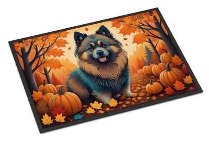 Keeshond Fall Doormat Front Door Mat Indoor Outdoor Rugs for Entryway, Non Slip Washable Low Pile, 24H X 36W