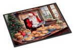 Cookies with Santa Claus Doormat Front Door Mat Indoor Outdoor Rugs for Entryway, Non Slip Washable Low Pile, 24H X 36W