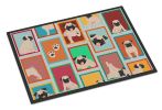 Lots of Fawn Pug Doormat Front Door Mat Indoor Outdoor Rugs for Entryway, Non Slip Washable Low Pile, 24H X 36W