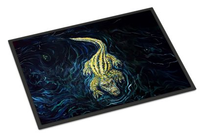 Gator Down Alligator Doormat Front Door Mat Indoor Outdoor Rugs for Entryway, Non Slip Washable Low Pile, 24H X 36W