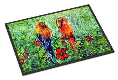 Fred and Freda Parrots Doormat Front Door Mat Indoor Outdoor Rugs for Entryway, Non Slip Washable Low Pile, 24H X 36W