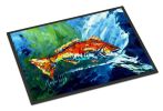 Break Through Red Fish Doormat Front Door Mat Indoor Outdoor Rugs for Entryway, Non Slip Washable Low Pile, 24H X 36W
