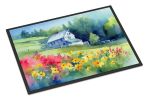 Massachusetts Mayflowers in Watercolor Doormat Front Door Mat Indoor Outdoor Rugs for Entryway, Non Slip Washable Low Pile, 24H X 36W