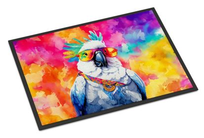 Hippie Animal Cockatoo Doormat Front Door Mat Indoor Outdoor Rugs for Entryway, Non Slip Washable Low Pile, 24H X 36W