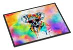 Hippie Animal Koala Doormat Front Door Mat Indoor Outdoor Rugs for Entryway, Non Slip Washable Low Pile, 24H X 36W