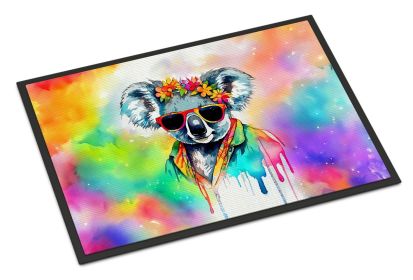 Hippie Animal Koala Doormat Front Door Mat Indoor Outdoor Rugs for Entryway, Non Slip Washable Low Pile, 24H X 36W