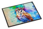 Hippie Animal Barn Owl Doormat Front Door Mat Indoor Outdoor Rugs for Entryway, Non Slip Washable Low Pile, 24H X 36W