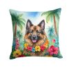 Belgian Tervuren Luau Throw Pillow Machine Washable, Indoor Outdoor Decorative Pillow for Couch, Bed or Patio, 14Hx14W