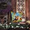 Welsh Terrier in Sunflowers Throw Pillow Machine Washable, Indoor Outdoor Decorative Pillow for Couch, Bed or Patio, 14Hx14W