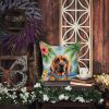 Bloodhound Luau Throw Pillow Machine Washable, Indoor Outdoor Decorative Pillow for Couch, Bed or Patio, 14Hx14W