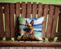Belgian Malinois Luau Throw Pillow Machine Washable, Indoor Outdoor Decorative Pillow for Couch, Bed or Patio, 14Hx14W