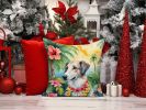 Borzoi Luau Throw Pillow Machine Washable, Indoor Outdoor Decorative Pillow for Couch, Bed or Patio, 14Hx14W