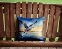 Gull Flying Low Throw Pillow Machine Washable, Indoor Outdoor Decorative Pillow for Couch, Bed or Patio, 14Hx14W