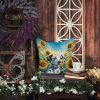 Dalmatian in Sunflowers Throw Pillow Machine Washable, Indoor Outdoor Decorative Pillow for Couch, Bed or Patio, 14Hx14W