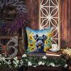 Kerry Blue Terrier in Sunflowers Throw Pillow Machine Washable, Indoor Outdoor Decorative Pillow for Couch, Bed or Patio, 14Hx14W