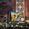 Jack Russell Terrier in Sunflowers Throw Pillow Machine Washable, Indoor Outdoor Decorative Pillow for Couch, Bed or Patio, 14Hx14W