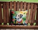 Borzoi Luau Throw Pillow Machine Washable, Indoor Outdoor Decorative Pillow for Couch, Bed or Patio, 14Hx14W