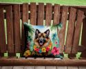 Belgian Tervuren Luau Throw Pillow Machine Washable, Indoor Outdoor Decorative Pillow for Couch, Bed or Patio, 14Hx14W