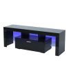 FashionTVstandTVcabinet,EntertainmentCenter,TVstationTV console,media console,with LEDlight belt,light belt remote control,toughenedglassshelf
