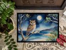 Owl Perched in Coastal Tree Doormat Front Door Mat Indoor Outdoor Rugs for Entryway, Non Slip Washable Low Pile, 24H X 36W