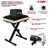 5 Core Keyboard Bench Pair X Style Piano Stool Thick Padded 12 to 18.5 inch Adjustable Keyboards Chair Black - KBB 02 BLK