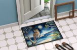 Owl Perched in Coastal Tree Doormat Front Door Mat Indoor Outdoor Rugs for Entryway, Non Slip Washable Low Pile, 24H X 36W