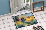Montana Bitterroot in Watercolor Doormat Front Door Mat Indoor Outdoor Rugs for Entryway, Non Slip Washable Low Pile, 24H X 36W