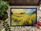 Nebraska Goldenrod in Watercolor Doormat Front Door Mat Indoor Outdoor Rugs for Entryway, Non Slip Washable Low Pile, 24H X 36W