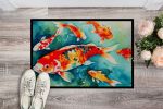 Koi Fish Doormat Front Door Mat Indoor Outdoor Rugs for Entryway, Non Slip Washable Low Pile, 24H X 36W