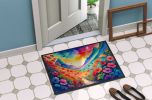 Geraniums in Color Doormat Front Door Mat Indoor Outdoor Rugs for Entryway, Non Slip Washable Low Pile, 24H X 36W