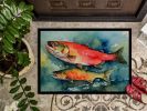 Salmon Doormat Front Door Mat Indoor Outdoor Rugs for Entryway, Non Slip Washable Low Pile, 24H X 36W