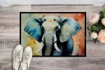 Elephant Doormat Front Door Mat Indoor Outdoor Rugs for Entryway, Non Slip Washable Low Pile, 24H X 36W
