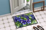 Rhode Island Violets in Watercolor Doormat Front Door Mat Indoor Outdoor Rugs for Entryway, Non Slip Washable Low Pile, 24H X 36W
