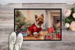 Norwich Terrier Cozy Christmas Doormat Front Door Mat Indoor Outdoor Rugs for Entryway, Non Slip Washable Low Pile, 24H X 36W