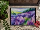 New Hampshire Purple Lilac in Watercolor Doormat Front Door Mat Indoor Outdoor Rugs for Entryway, Non Slip Washable Low Pile, 24H X 36W
